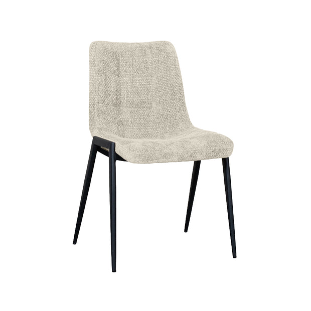 LABEL51 Eetkamerstoelen Noor - Naturel - Chenille - Zwart Metalen Frame