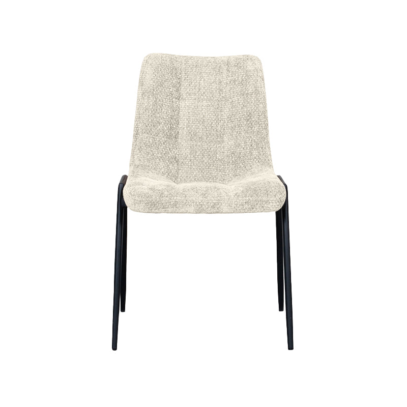 LABEL51 Eetkamerstoelen Noor - Naturel - Chenille - Zwart Metalen Frame