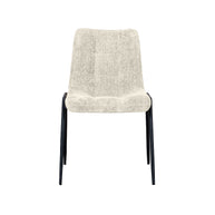 LABEL51 Eetkamerstoelen Noor - Naturel - Chenille - Zwart Metalen Frame