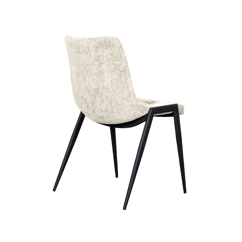 LABEL51 Eetkamerstoelen Noor - Naturel - Chenille - Zwart Metalen Frame