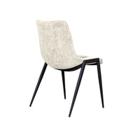 LABEL51 Eetkamerstoelen Noor - Naturel - Chenille - Zwart Metalen Frame