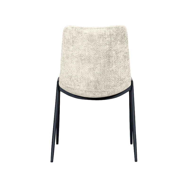LABEL51 Eetkamerstoelen Noor - Naturel - Chenille - Zwart Metalen Frame