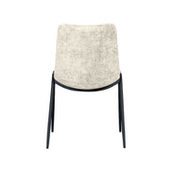 LABEL51 Eetkamerstoelen Noor - Naturel - Chenille - Zwart Metalen Frame
