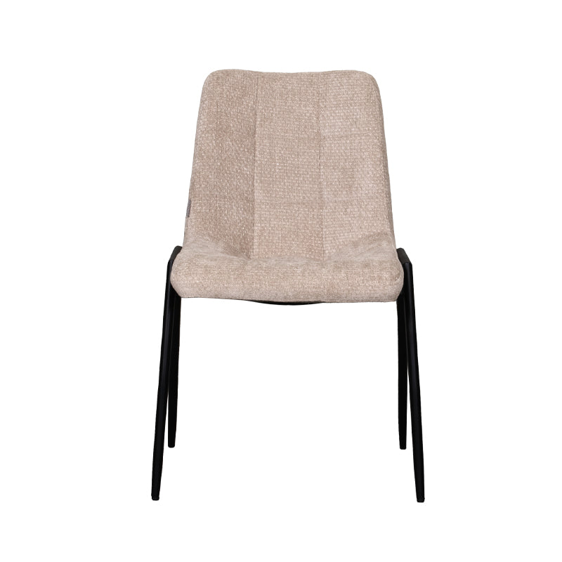LABEL51 Eetkamerstoelen Noor - Clay - Chenille - Zwart Metalen Frame