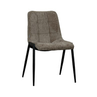 LABEL51 Eetkamerstoelen Noor - Hunter - Chenille - Zwart Metalen Frame