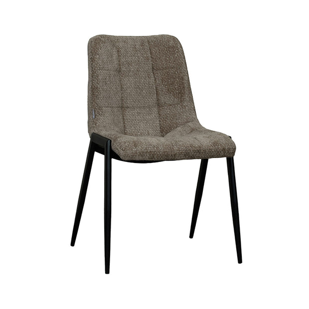 LABEL51 Eetkamerstoelen Noor - Hunter - Chenille - Zwart Metalen Frame