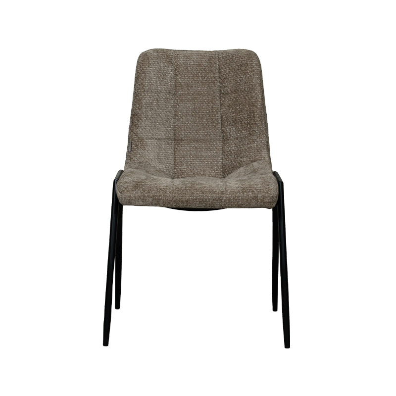 LABEL51 Eetkamerstoelen Noor - Hunter - Chenille - Zwart Metalen Frame