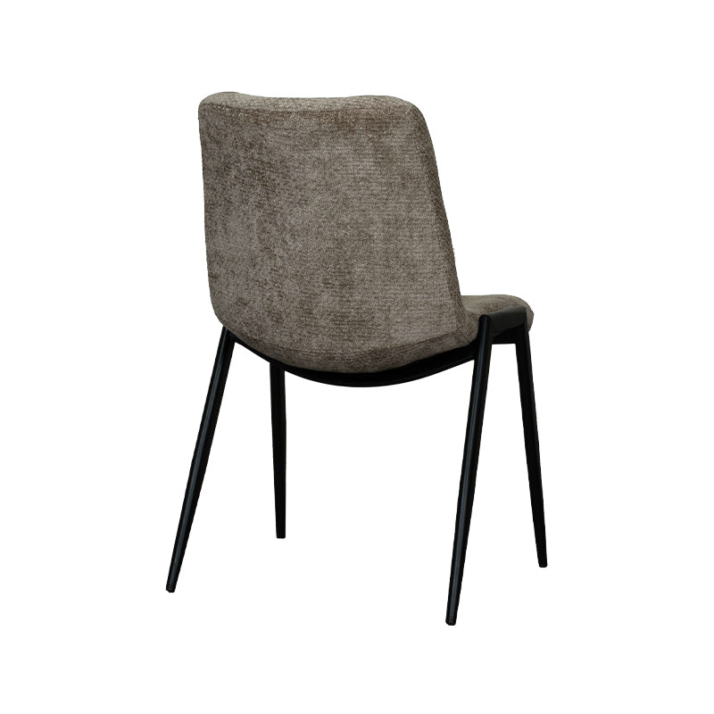 LABEL51 Eetkamerstoelen Noor - Hunter - Chenille - Zwart Metalen Frame
