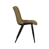 LABEL51 Eetkamerstoelen Noor - Mustard - Chenille - Zwart Metalen Frame