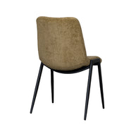 LABEL51 Eetkamerstoelen Noor - Mustard - Chenille - Zwart Metalen Frame