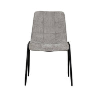 LABEL51 Eetkamerstoelen Noor - Stone - Chenille - Zwart Metalen Frame