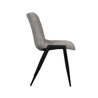 LABEL51 Eetkamerstoelen Noor - Stone - Chenille - Zwart Metalen Frame