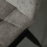 LABEL51 Eetkamerstoelen Noor - Stone - Chenille - Zwart Metalen Frame