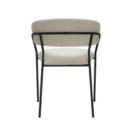 LABEL51 Eetkamerstoelen Luuk - Naturel - Chenille - Zwart Metalen Frame