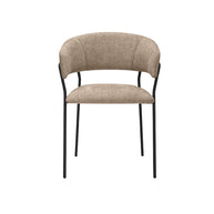 LABEL51 Eetkamerstoelen Luuk - Clay - Chenille - Zwart Metalen Frame