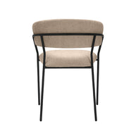 LABEL51 Eetkamerstoelen Luuk - Clay - Chenille - Zwart Metalen Frame