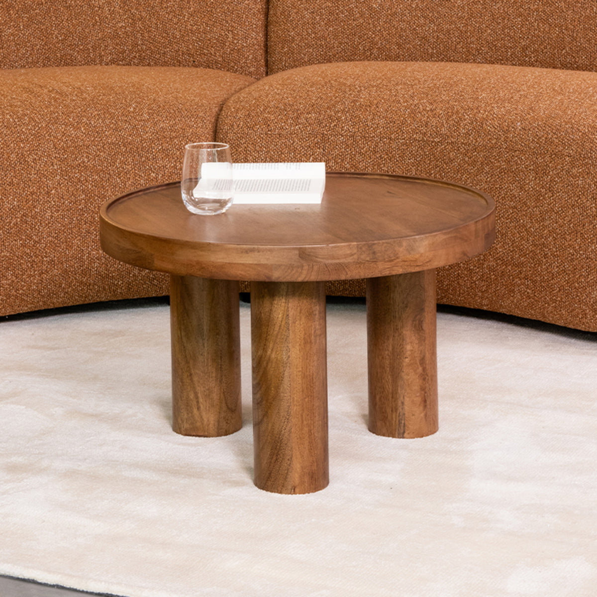 LABEL51 Salontafels Elly - Nature Smooth - Mangohout - 60 cm - Rond