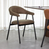 LABEL51 Eetkamerstoelen Amaze - Moss - Kunstleder - Zwart Metalen Frame