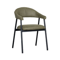 LABEL51 Eetkamerstoelen Amaze - Moss - Kunstleder - Zwart Metalen Frame