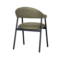 LABEL51 Eetkamerstoelen Amaze - Moss - Kunstleder - Zwart Metalen Frame