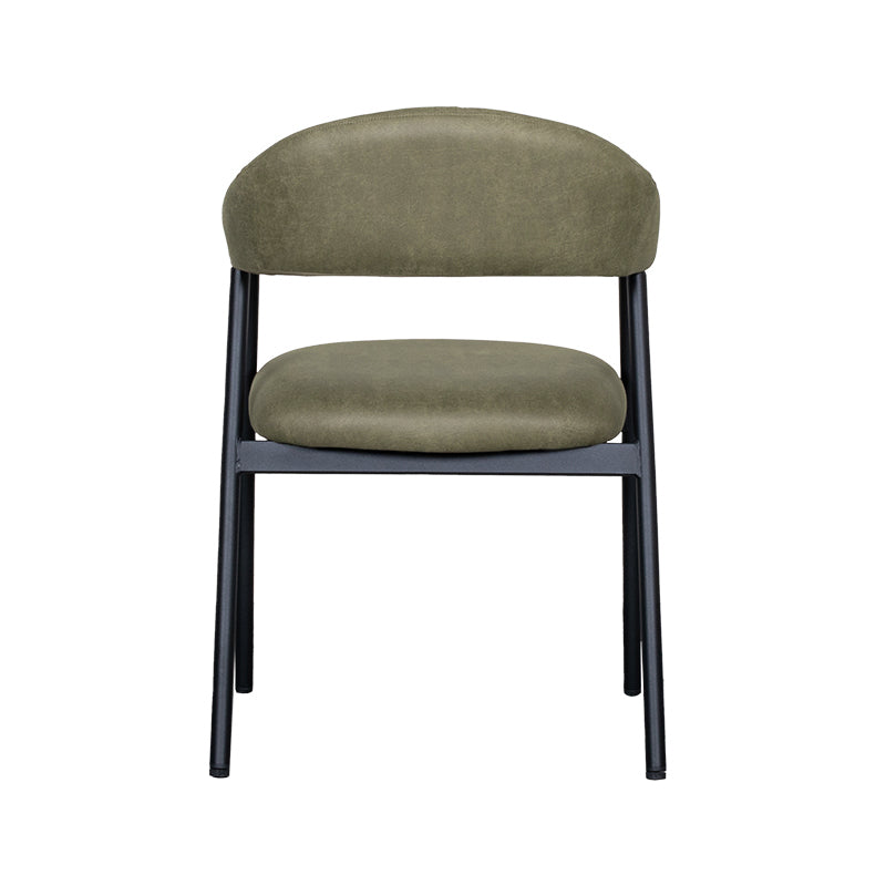 LABEL51 Eetkamerstoelen Amaze - Moss - Kunstleder - Zwart Metalen Frame