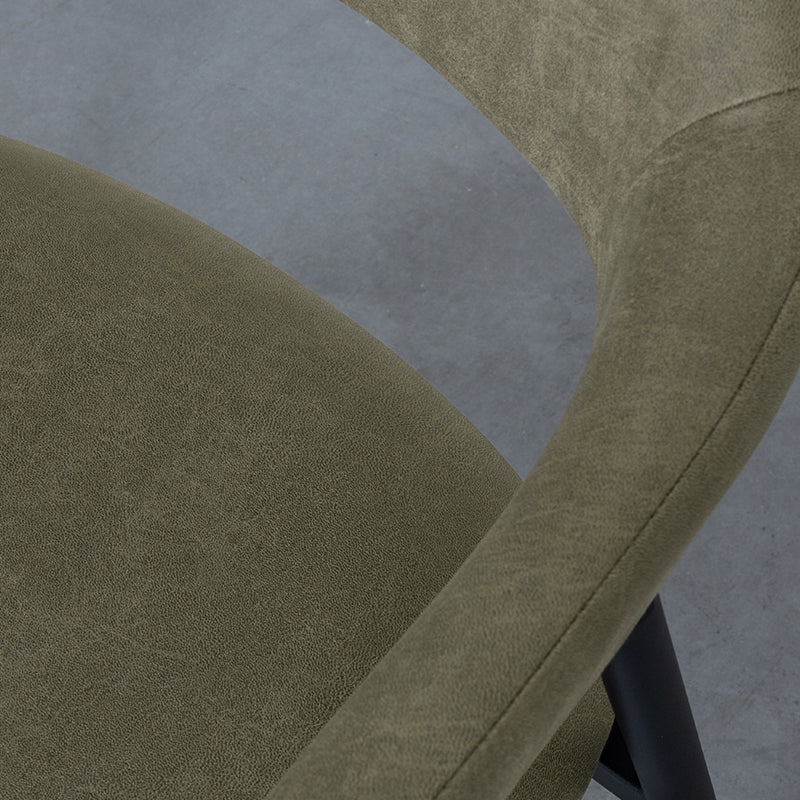 LABEL51 Eetkamerstoelen Amaze - Moss - Kunstleder - Zwart Metalen Frame