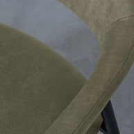 LABEL51 Eetkamerstoelen Amaze - Moss - Kunstleder - Zwart Metalen Frame