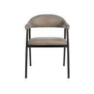 LABEL51 Eetkamerstoelen Amaze - Taupe - Kunstleder - Zwart Metalen Frame