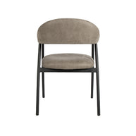 LABEL51 Eetkamerstoelen Amaze - Taupe - Kunstleder - Zwart Metalen Frame