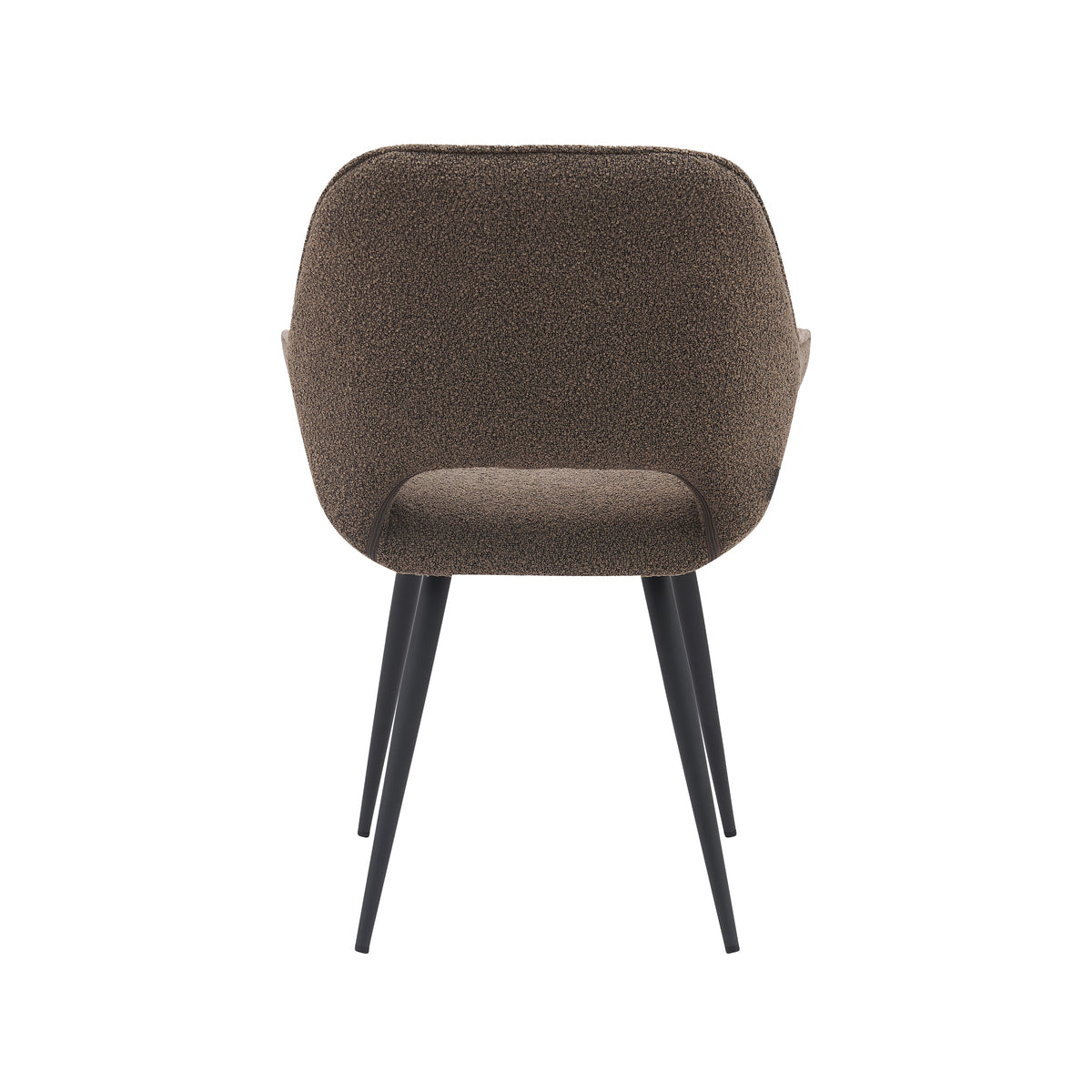 LABEL51 Eetkamerstoelen Fer - Bruin - Boucle - Zwart Metalen Frame