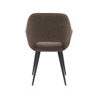 LABEL51 Eetkamerstoelen Fer - Bruin - Boucle - Zwart Metalen Frame
