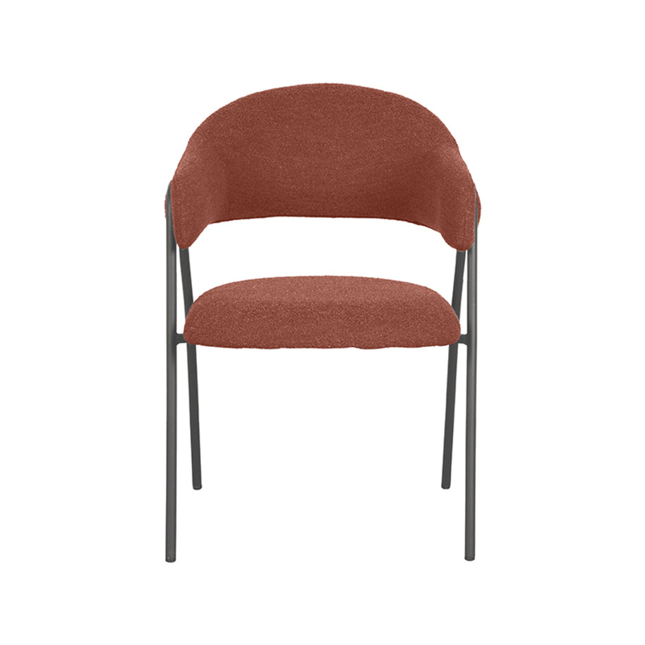 LABEL51 Eetkamerstoelen Lowen - Terra - Boucle - Zwart Metalen Frame