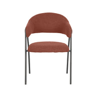LABEL51 Eetkamerstoelen Lowen - Terra - Boucle - Zwart Metalen Frame