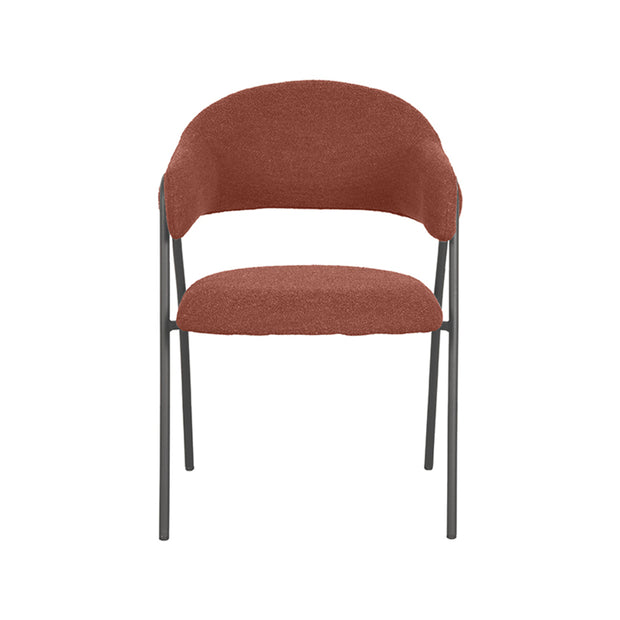 LABEL51 Eetkamerstoelen Lowen - Terra - Boucle - Zwart Metalen Frame