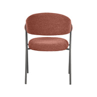 LABEL51 Eetkamerstoelen Lowen - Terra - Boucle - Zwart Metalen Frame