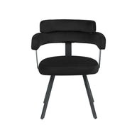 LABEL51 Eetkamerstoelen Bardio - Zwart - Velvet - Zwart Metalen Frame
