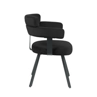 LABEL51 Eetkamerstoelen Bardio - Zwart - Velvet - Zwart Metalen Frame