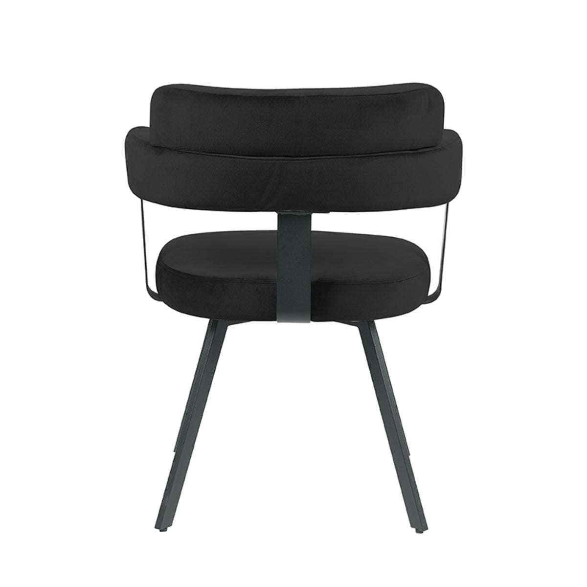 LABEL51 Eetkamerstoelen Bardio - Zwart - Velvet - Zwart Metalen Frame