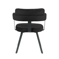 LABEL51 Eetkamerstoelen Bardio - Zwart - Velvet - Zwart Metalen Frame