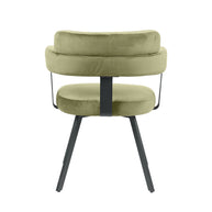 LABEL51 Eetkamerstoelen Bardio - Hunter - Velvet - Zwart Metalen Frame