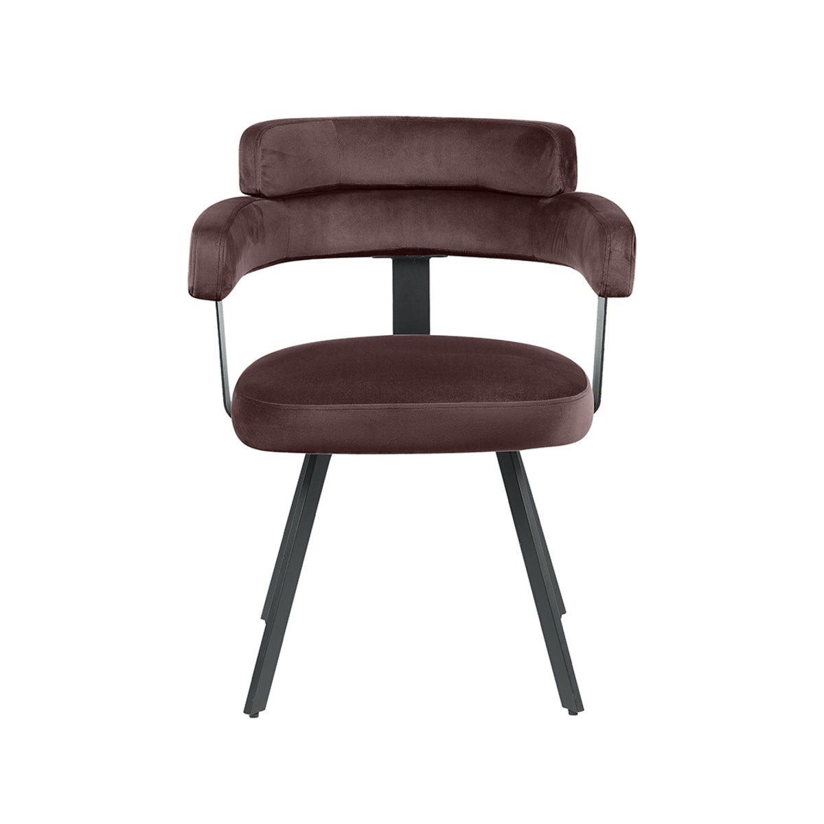 LABEL51 Eetkamerstoelen Bardio - Taupe - Velvet - Zwart Metalen Frame