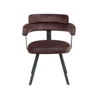 LABEL51 Eetkamerstoelen Bardio - Taupe - Velvet - Zwart Metalen Frame