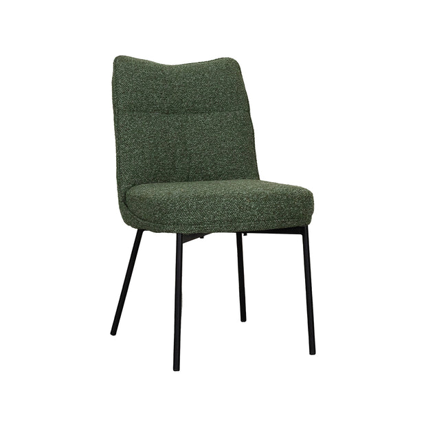 LABEL51 Eetkamerstoelen Lennon - Forest - Boucle - Zwart Metalen Frame