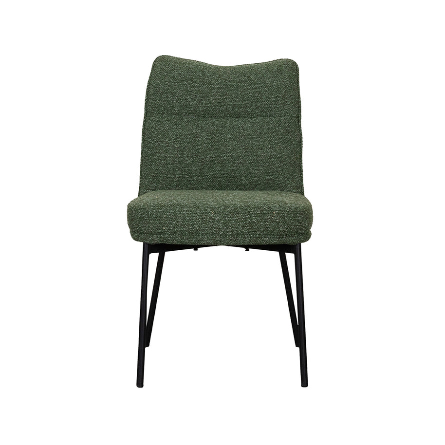 LABEL51 Eetkamerstoelen Lennon - Forest - Boucle - Zwart Metalen Frame