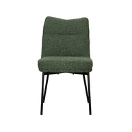 LABEL51 Eetkamerstoelen Lennon - Forest - Boucle - Zwart Metalen Frame