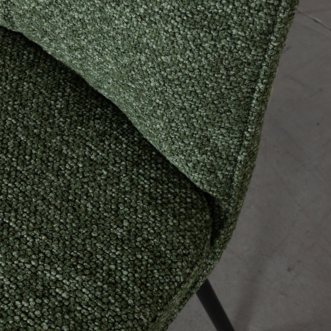 LABEL51 Eetkamerstoelen Lennon - Forest - Boucle - Zwart Metalen Frame