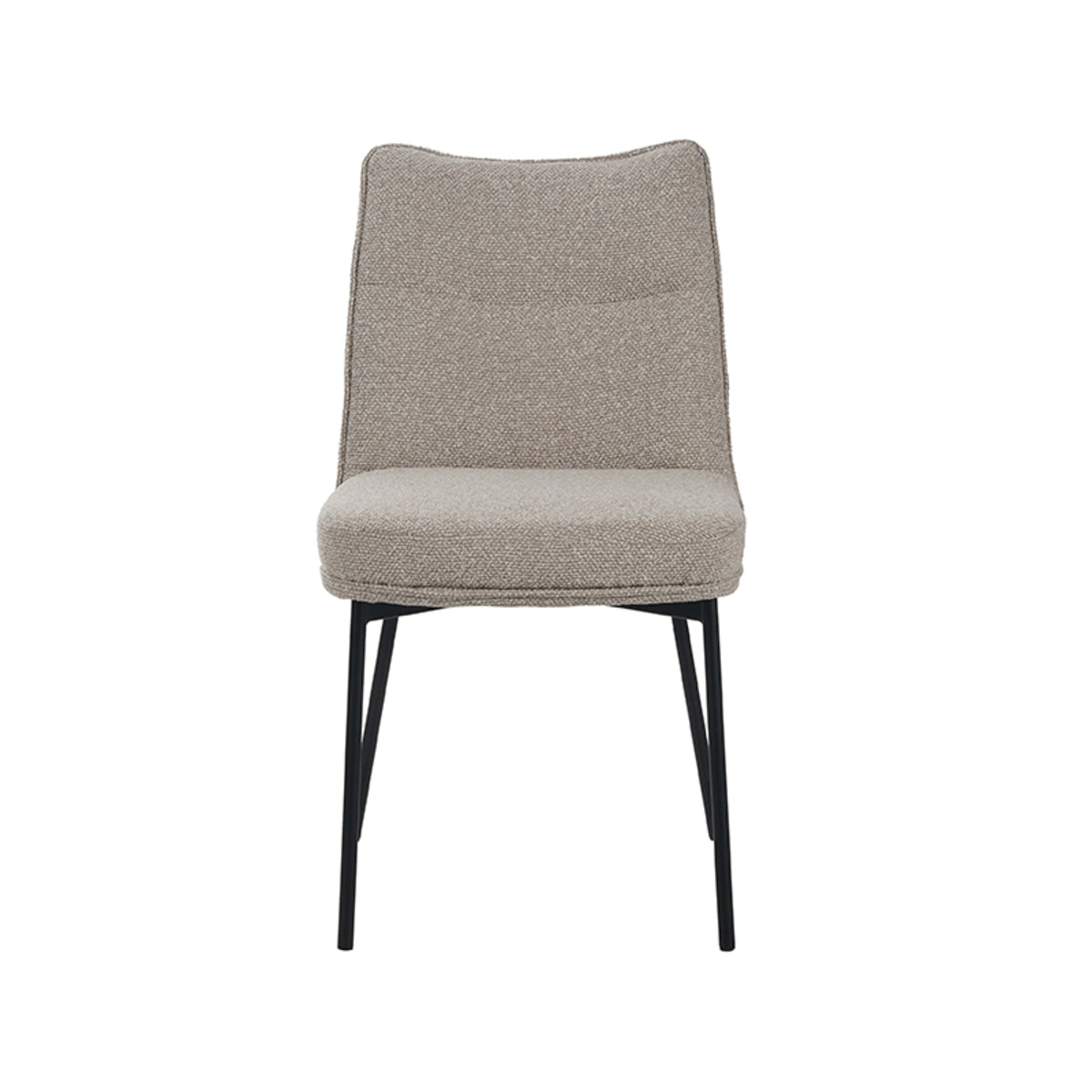 LABEL51 Eetkamerstoelen Lennon - Naturel - Boucle - Zwart Metalen Frame