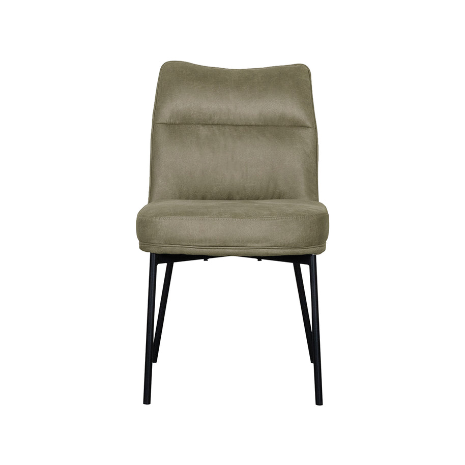 LABEL51 Eetkamerstoelen Lennon - Moss - Kunstleder - Zwart Metalen Frame