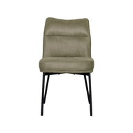 LABEL51 Eetkamerstoelen Lennon - Moss - Kunstleder - Zwart Metalen Frame