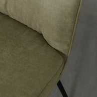 LABEL51 Eetkamerstoelen Lennon - Moss - Kunstleder - Zwart Metalen Frame